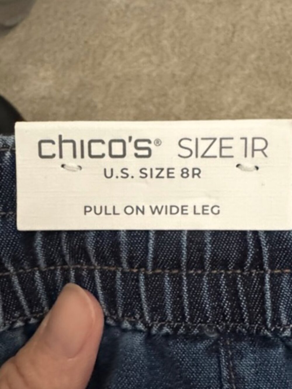 Chico’s Pull On Wide Leg Chambray Pants 8 - Picture 3 of 3